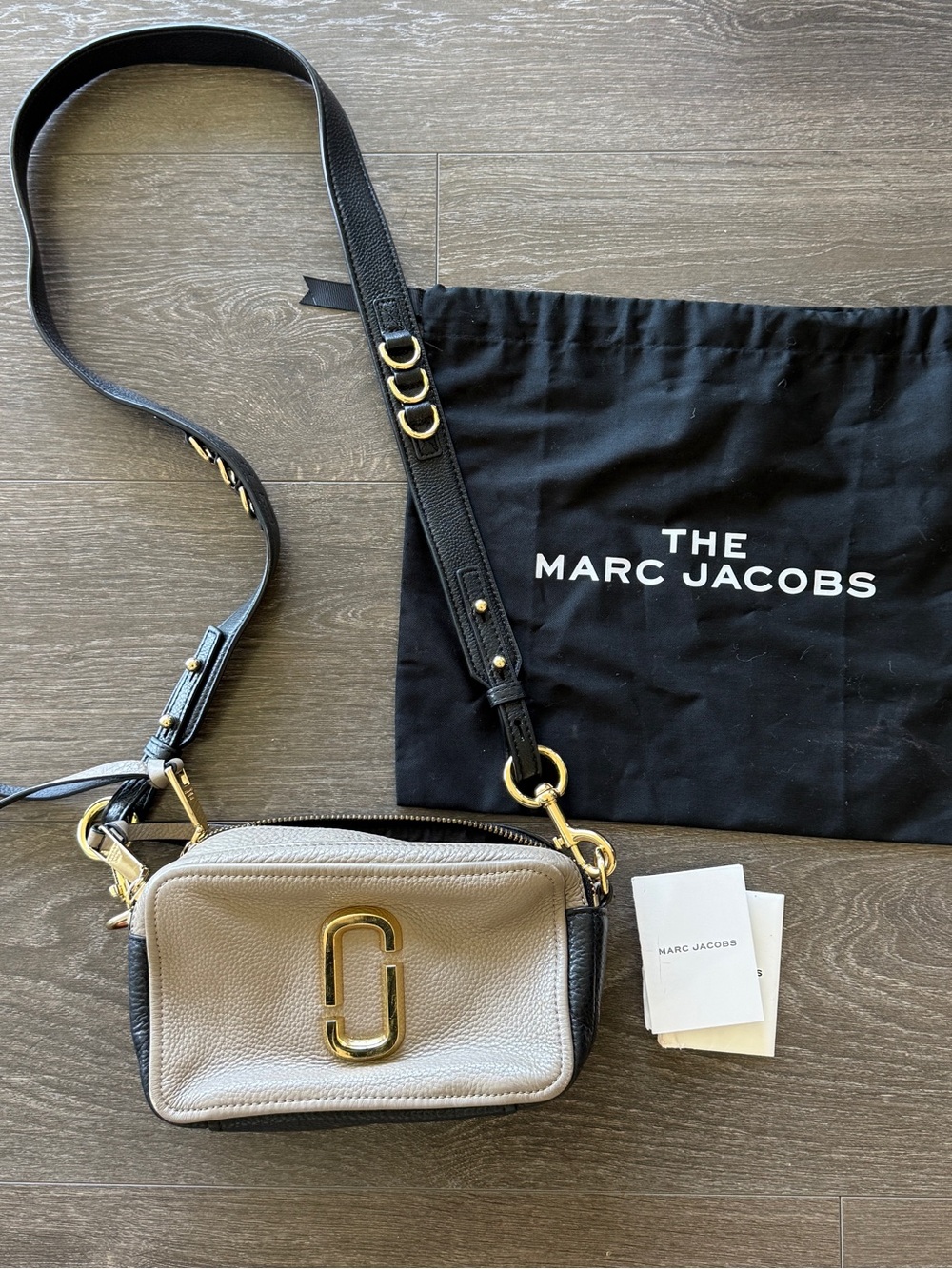Marc Jacobs Two-Tone Gray/Taupe and Black Crossbody Camera Bag Softshot